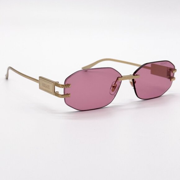 NEW VERSACE VE2274 1002/84 SUNGLASSES VE2274 100284 GOLD PINK MOD 2274 1002/84 - Picture 4 of 10